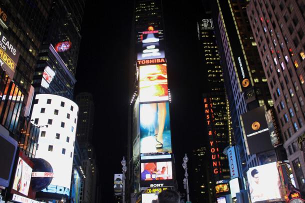 Pictured above is Times Square in New York City. 