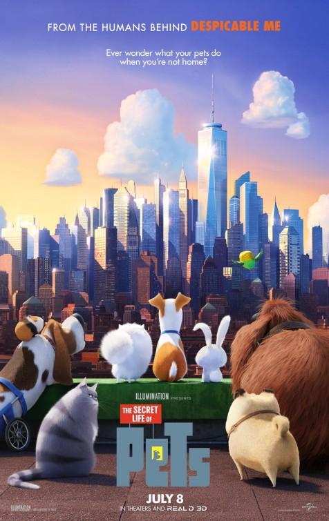The official movie poster for "The Secret Life of Pets"