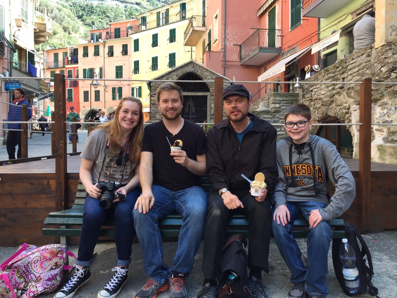 Emily Taylor (10) sits along with her brother, William Taylor (8) and chaperones Tony Johanson and Peter Sunnarborg. “I liked trying new food like escargot, paella and watching Flaminco dancers”, said Johanson. Photo Submitted 