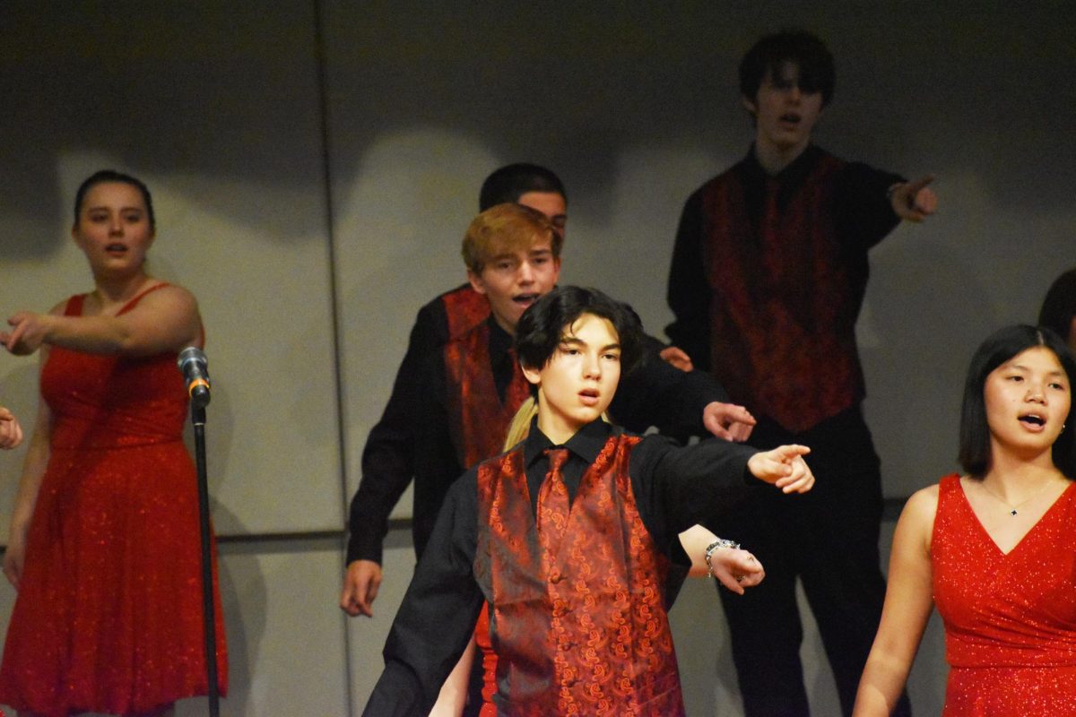 Gavi Madrigal (10) performing with the show choir at the ALHS Tigers Roar on March 28.