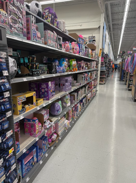 Even the Walmart carries whole shelf filled with blind boxes. This photo was taken towards the back of the toy section at the Walmart in Albert Lea. 