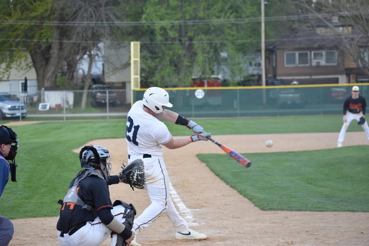 Zaden Brua (12) batting during the Boys Baseball game against Winona on April 30.